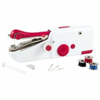 Macchina da cucire portatile Corpo bianco Uscita DC 6V/1000mA Batteria Alimentata Scatola originale